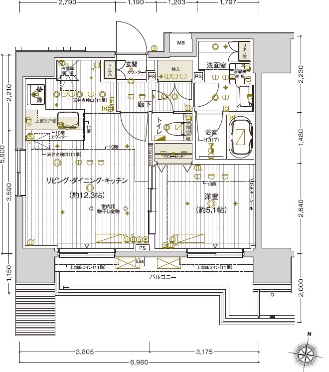 ｳﾞｧﾚｯｼｱ上野NorthCityⅡ 1002号室 間取り