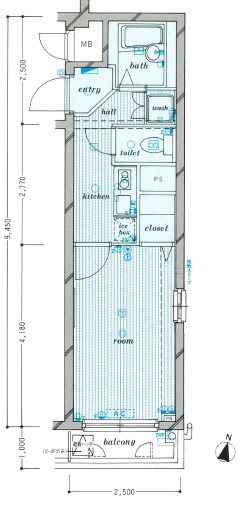 ｻﾝﾃﾐﾘｵﾝ中野富士見町駅前  304号室 間取り