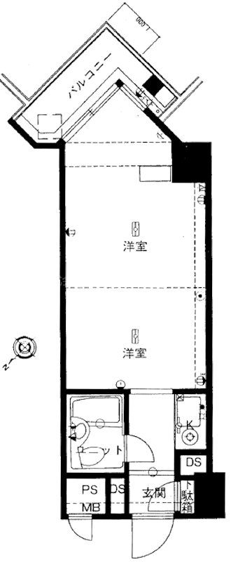 九段ﾌﾗﾜｰﾎｰﾑ 203号室 間取り