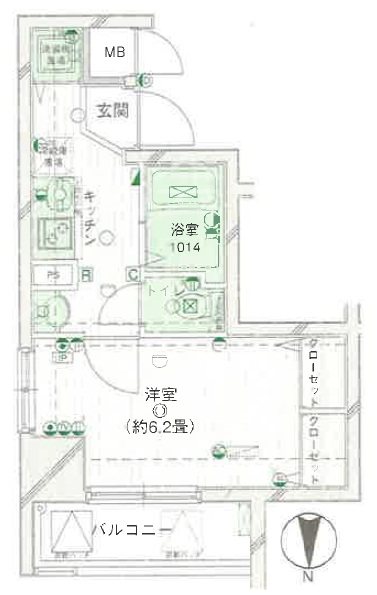 ﾊﾟｰｸｳｪﾙ曙橋 1203号室 間取り