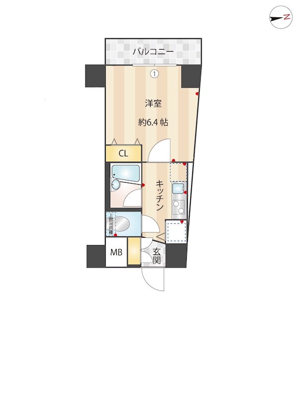 OLIO島津山 203号室 間取り