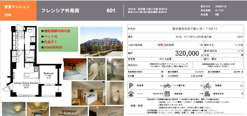 フレンシア外苑西 間取り図
