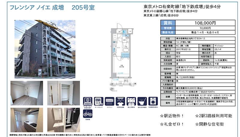 フレンシアノイエ成増 205号室 間取り