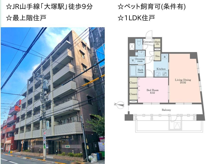 デュオステージ大塚 702号室 間取り