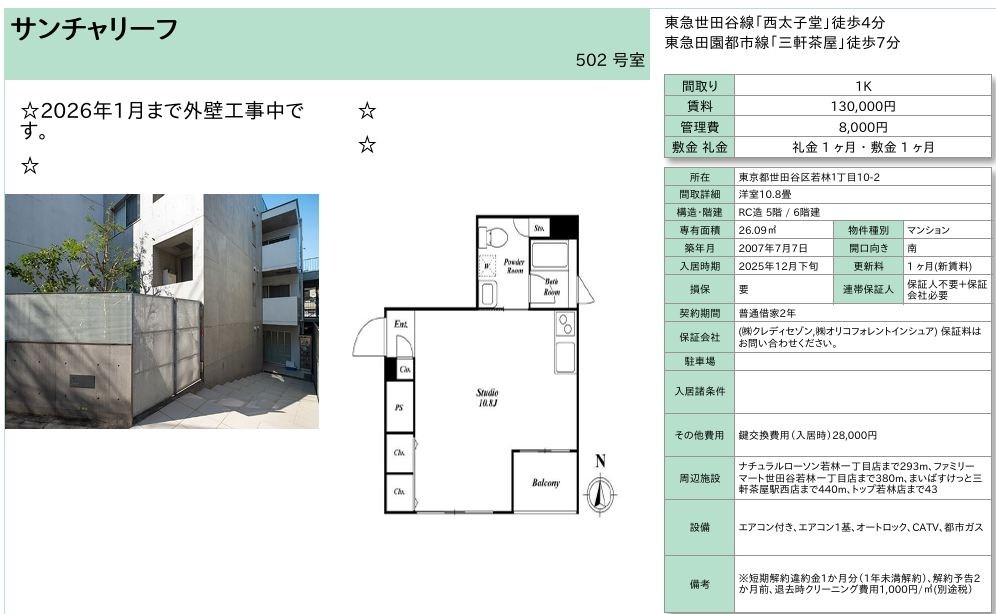 サンチャリーフ 502号室 間取り