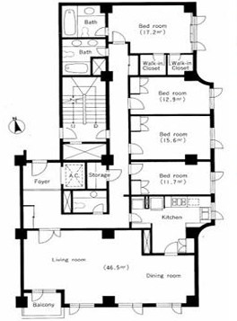 麻布テラスアパートメント 501号室 間取り