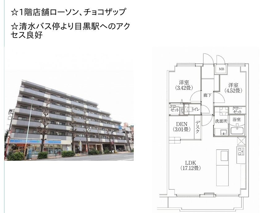 コスモリード学芸大学 102号室 間取り