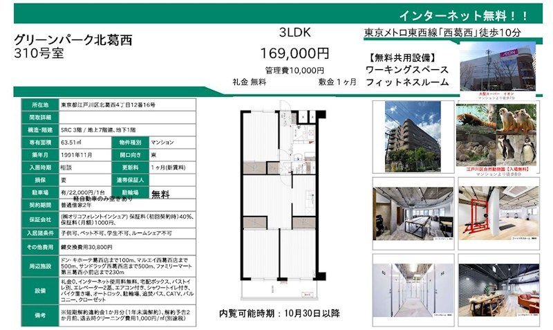 グリーンパーク北葛西 310号室 間取り