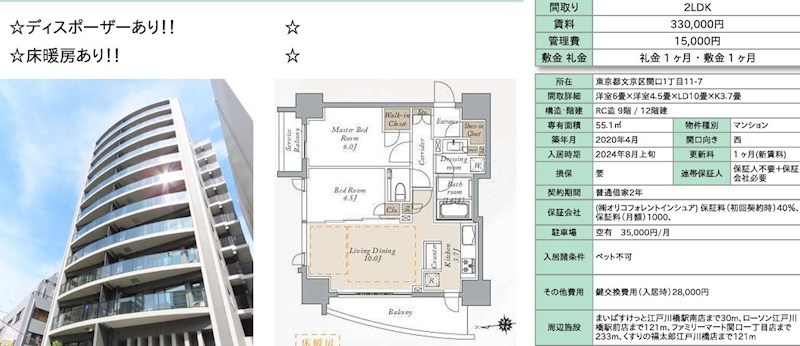 プライマルシティ神楽坂 901号室 間取り
