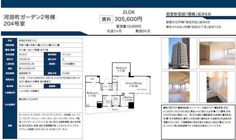 河田町ガーデン2号棟 204号室 外観
