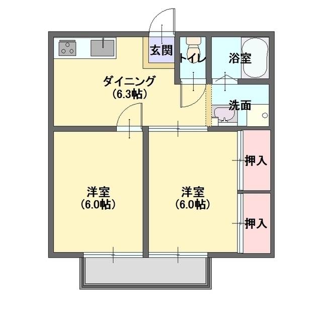 ハイツ田中C棟 間取り