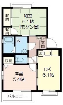 ドミール前原B棟 202号室 間取り