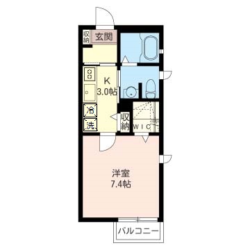 カスタニアン 101号室 間取り