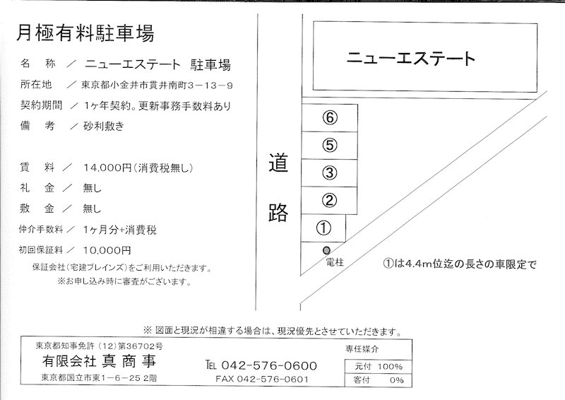 ニューエステート駐車場 間取り