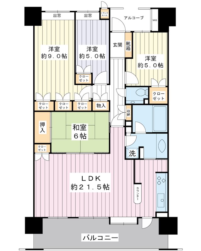 レジアスフォート新浦安H棟 間取り