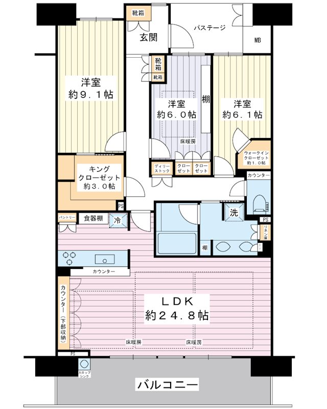 パークシティ東京ベイ新浦安Sol街区B棟 間取り