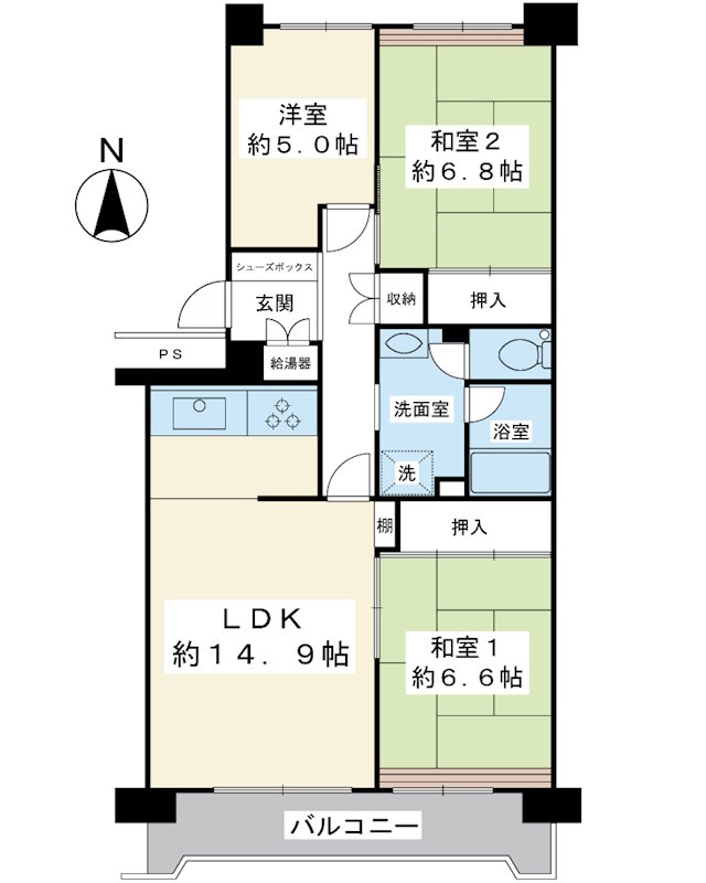 入船西エステート1号棟 間取り