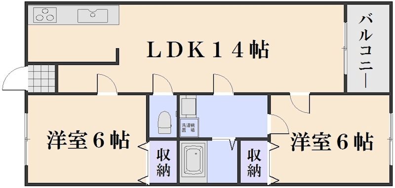 ライズガーデン壱番館  202号室 間取り