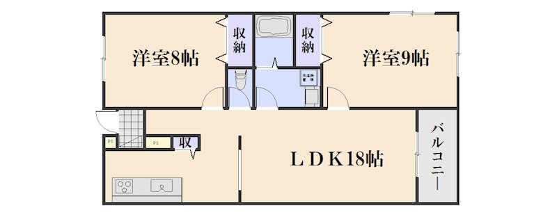 ライズガーデン参番館 101号室 間取り