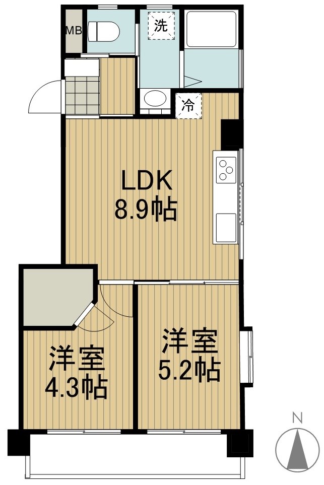 桜橋マンション 301号室 間取り