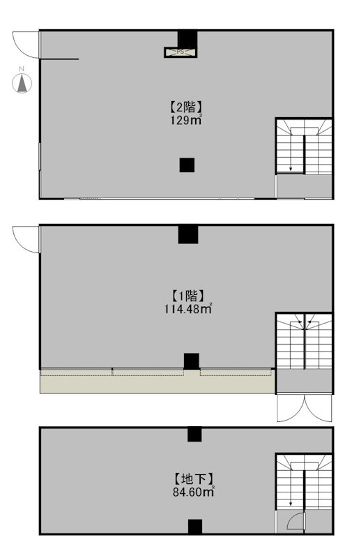 レモンハウス 1階、2階、地下1階号室 間取り