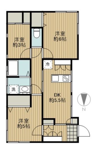 コーポ山野 1F号室 間取り