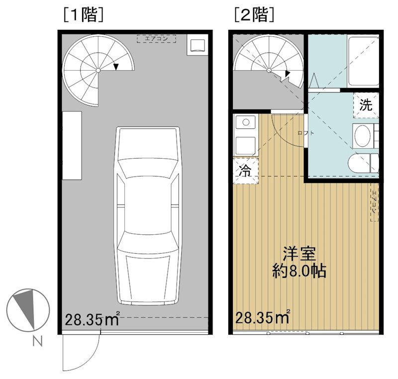 西東京BASE (ガレージハウス) 3号室 間取り