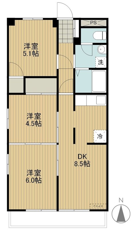 アークパレス62 208号室 間取り