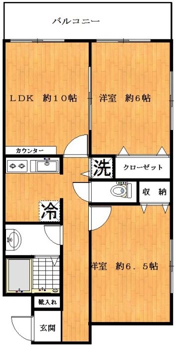 パインクレスト 103号室 間取り