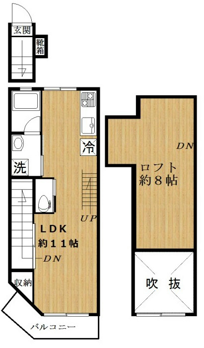 グランズ三軒茶屋 203号室 間取り