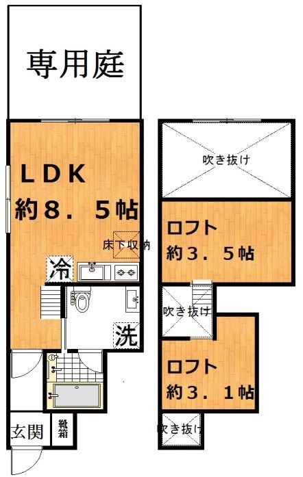 ラカーサ代田 101号室 間取り