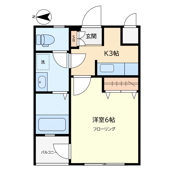 ウエストコート 102号室 間取り