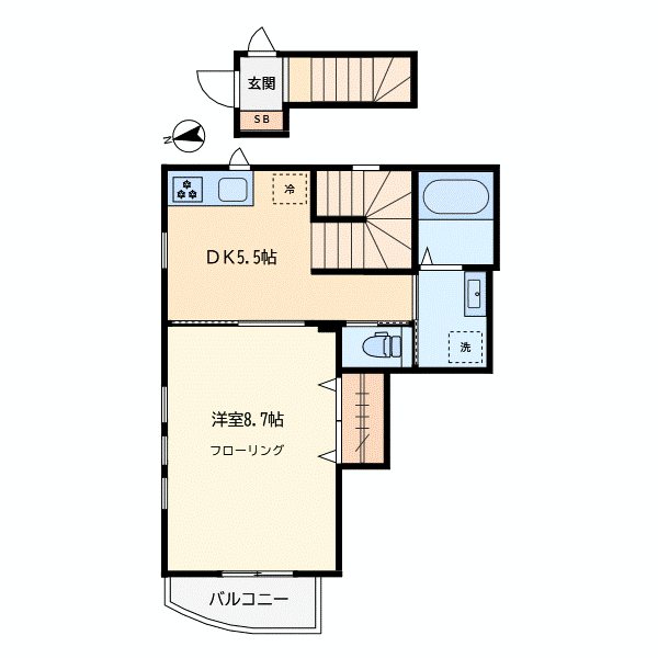 プランドール柿の木坂 201号室 間取り