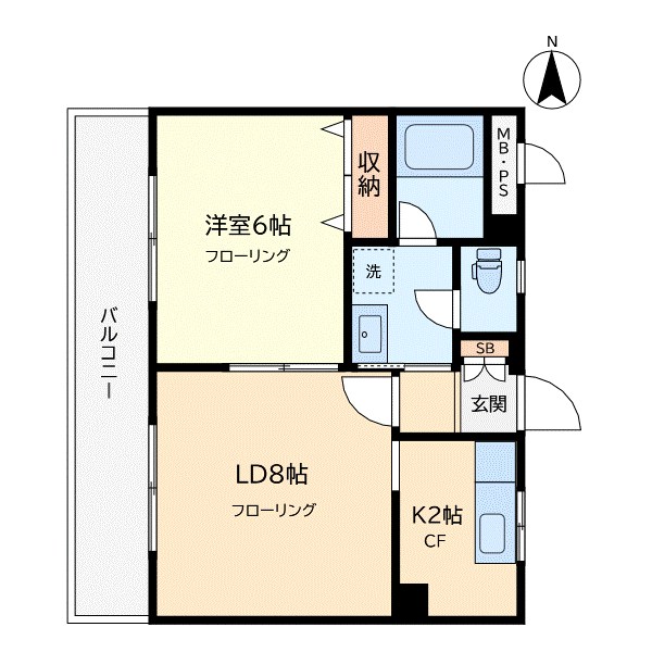 パーシモンコート 102号室 間取り