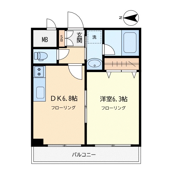シティパル学芸大 202号室 間取り
