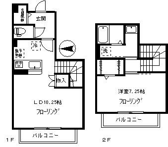 クランツ五本木 102号室 間取り