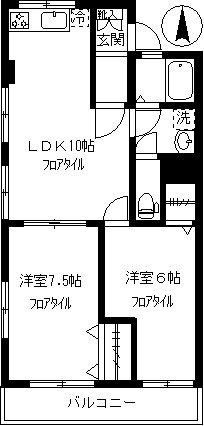 雅楓ハイツ 201号室 間取り