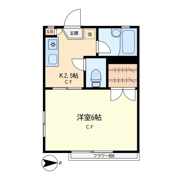 新伸コーポＣ棟 201号室 間取り