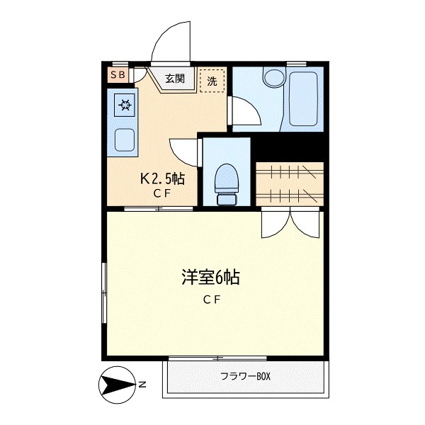 新伸コーポＣ棟 201号室 間取り