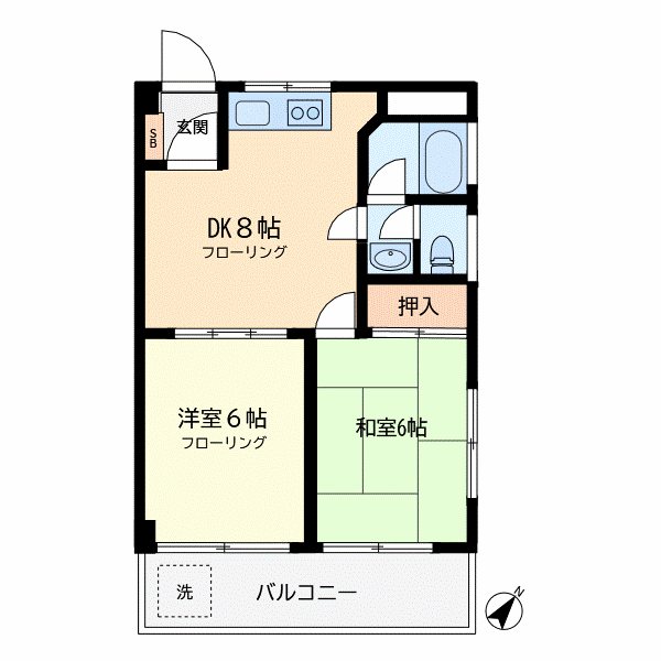 サントノーレ市川 3A号室 間取り
