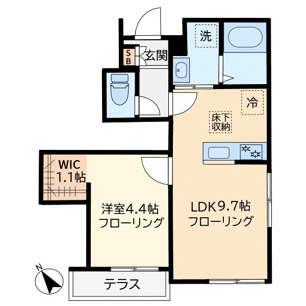 Alivioカワフク 102号室 間取り