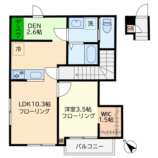 Alivioカワフク 201号室 間取り
