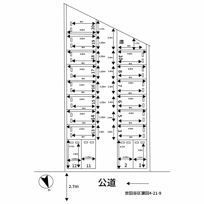 宮坂駐車場 15号室 間取り