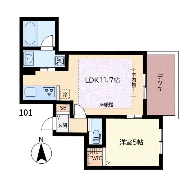 シャトーＴＫ 101号室 間取り