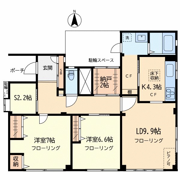 野沢２丁目準貸家（1F） 間取り