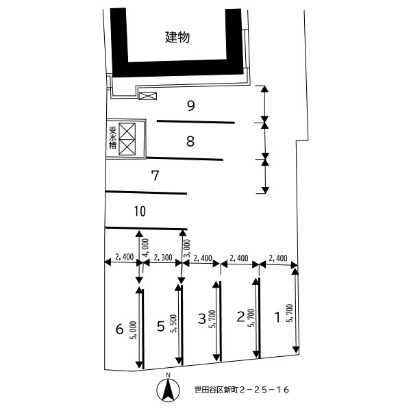 ランディックス桜新町ビル駐車場 間取り図