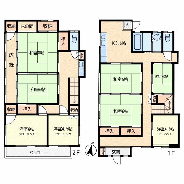 石川台一時使用準貸家 間取り