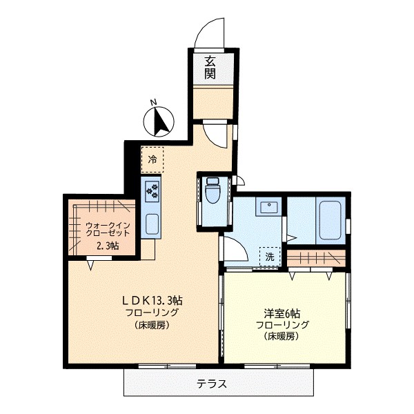 小林方 1F号室 間取り