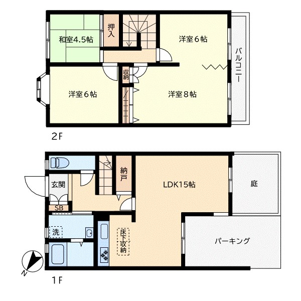 下馬ガーデンホームズ B2号室 間取り