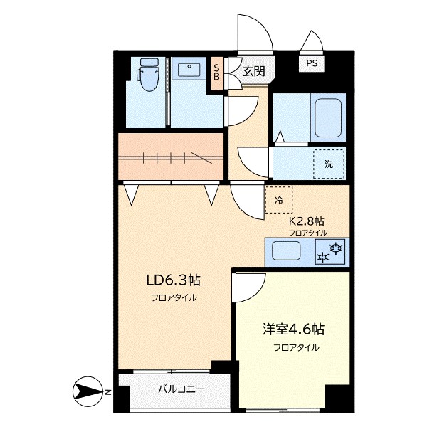 セザール学芸大学 402号室 間取り